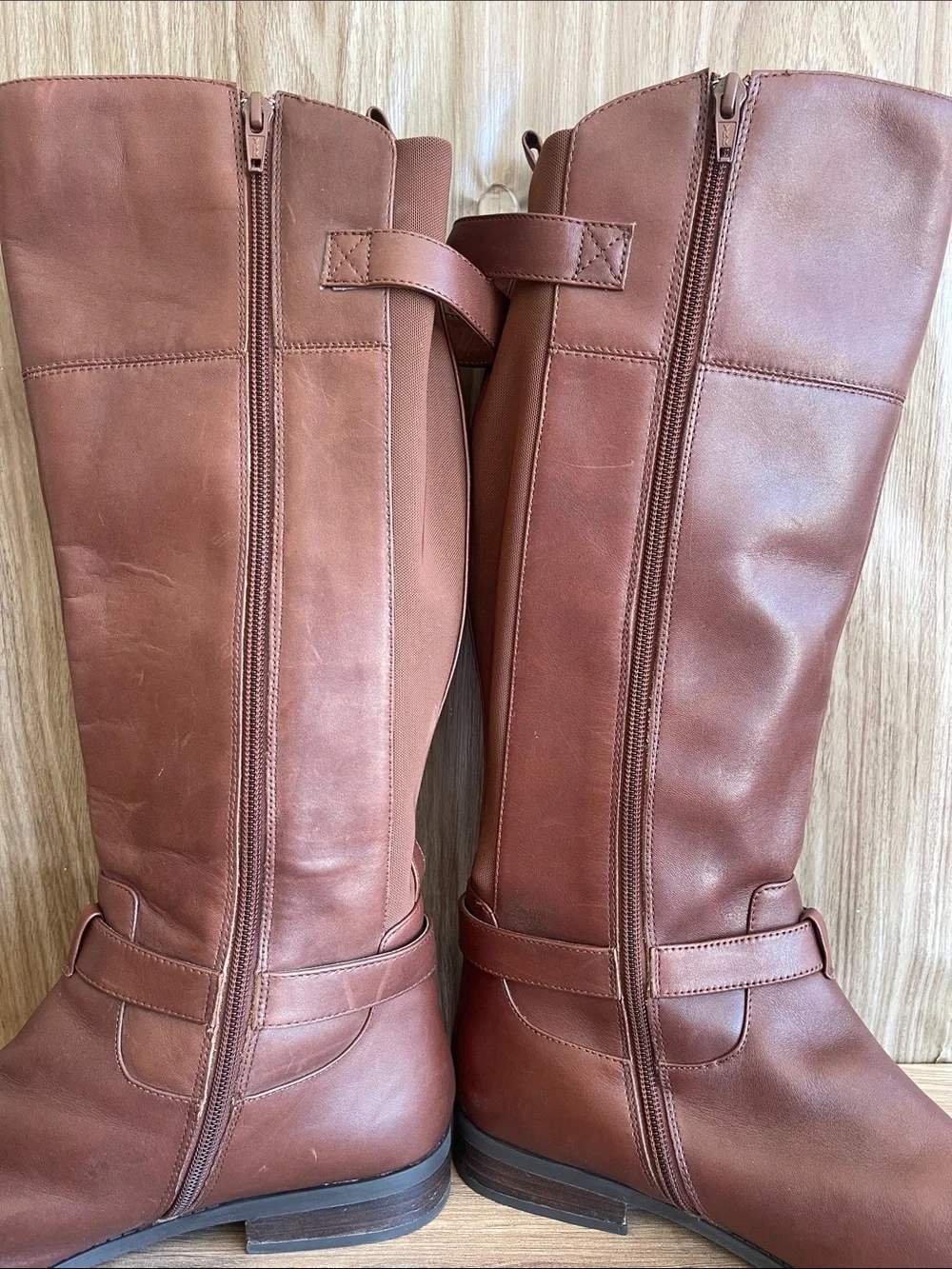 Pre-owned  VIONIC Women’s Tall Riding Boots - Cognac Brown Size 11